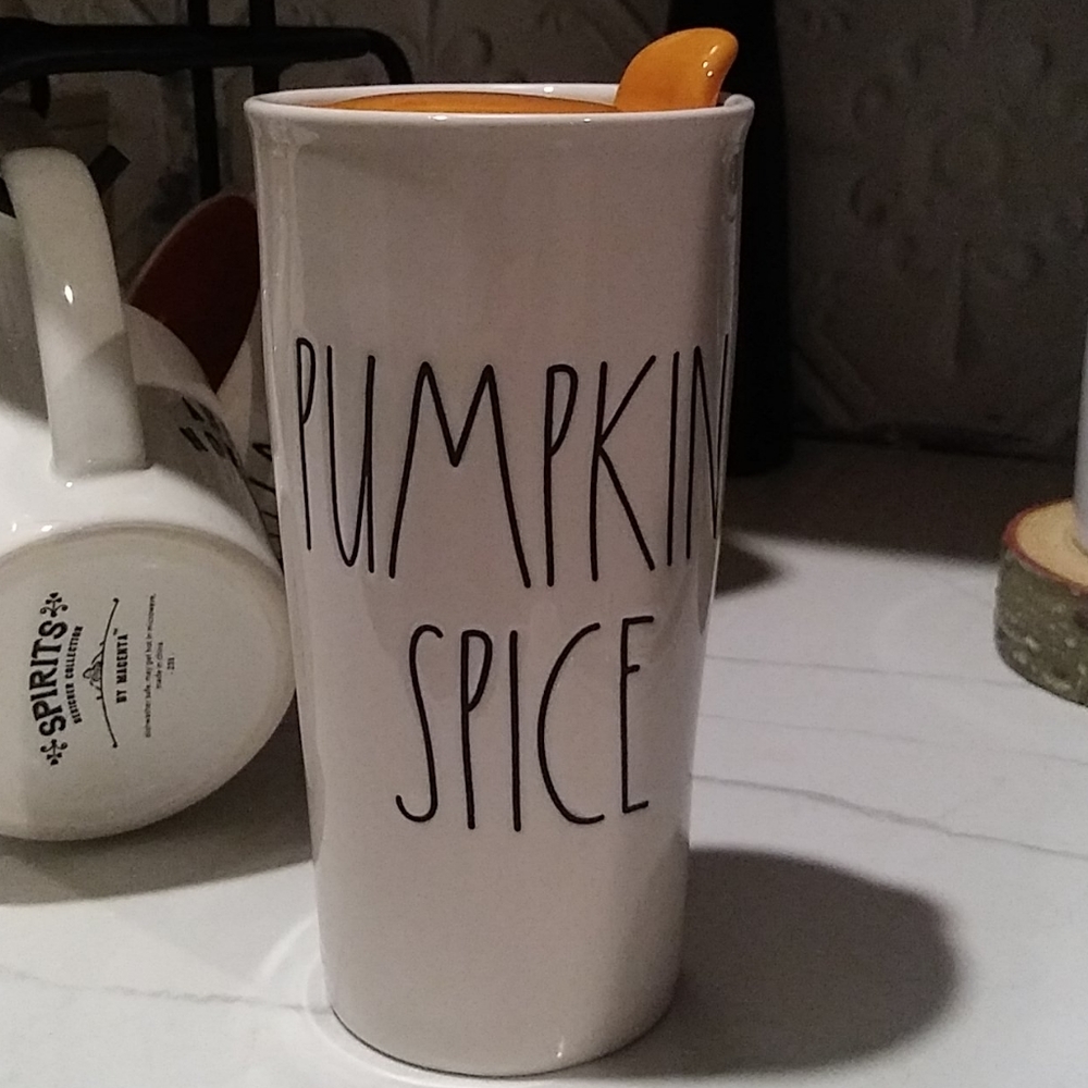Rae Dunn PUMPKIN SPICE Coffee Travel Mug W/Lid
